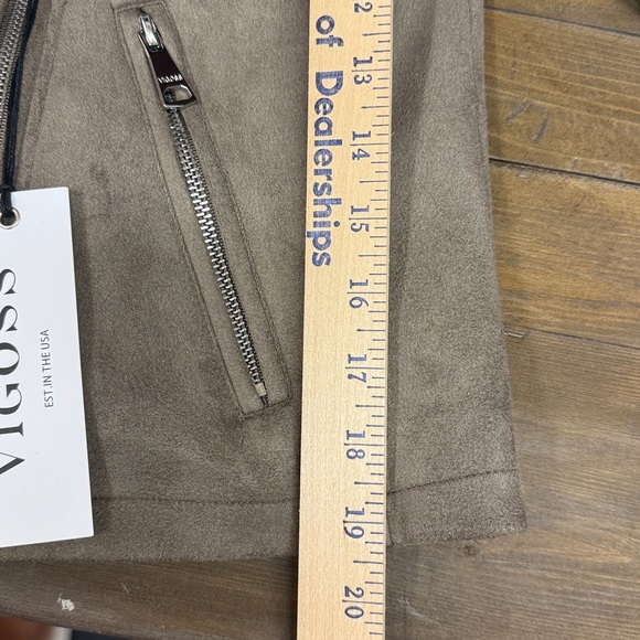 Vigoss Karen Faux Suede Moto Jacket NWT - Picture 8 of 9